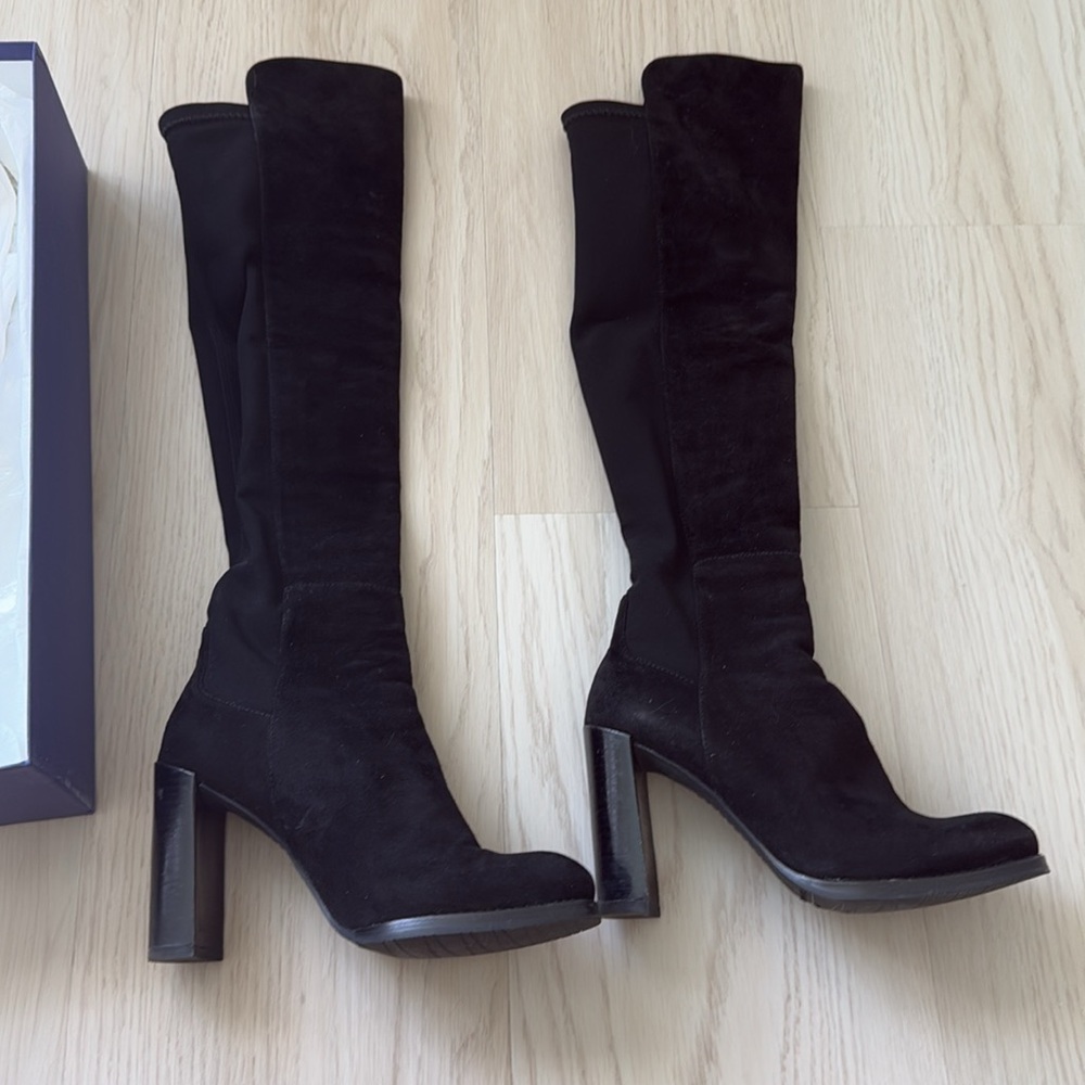 Stuart Weitzman Hijack Black Suede boots 6.5 Perfect condition!